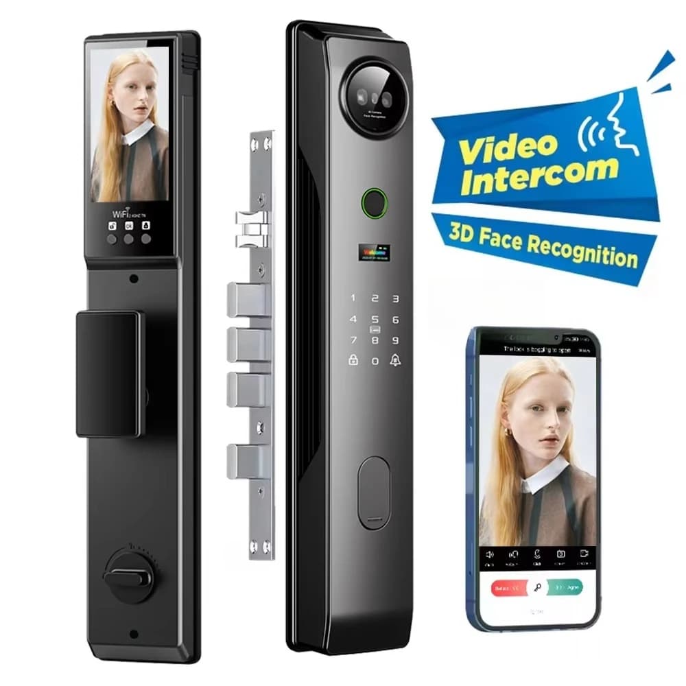 Videocitofono Wifi smart face Id lock serratura biometrica con impronta digitale intelligente