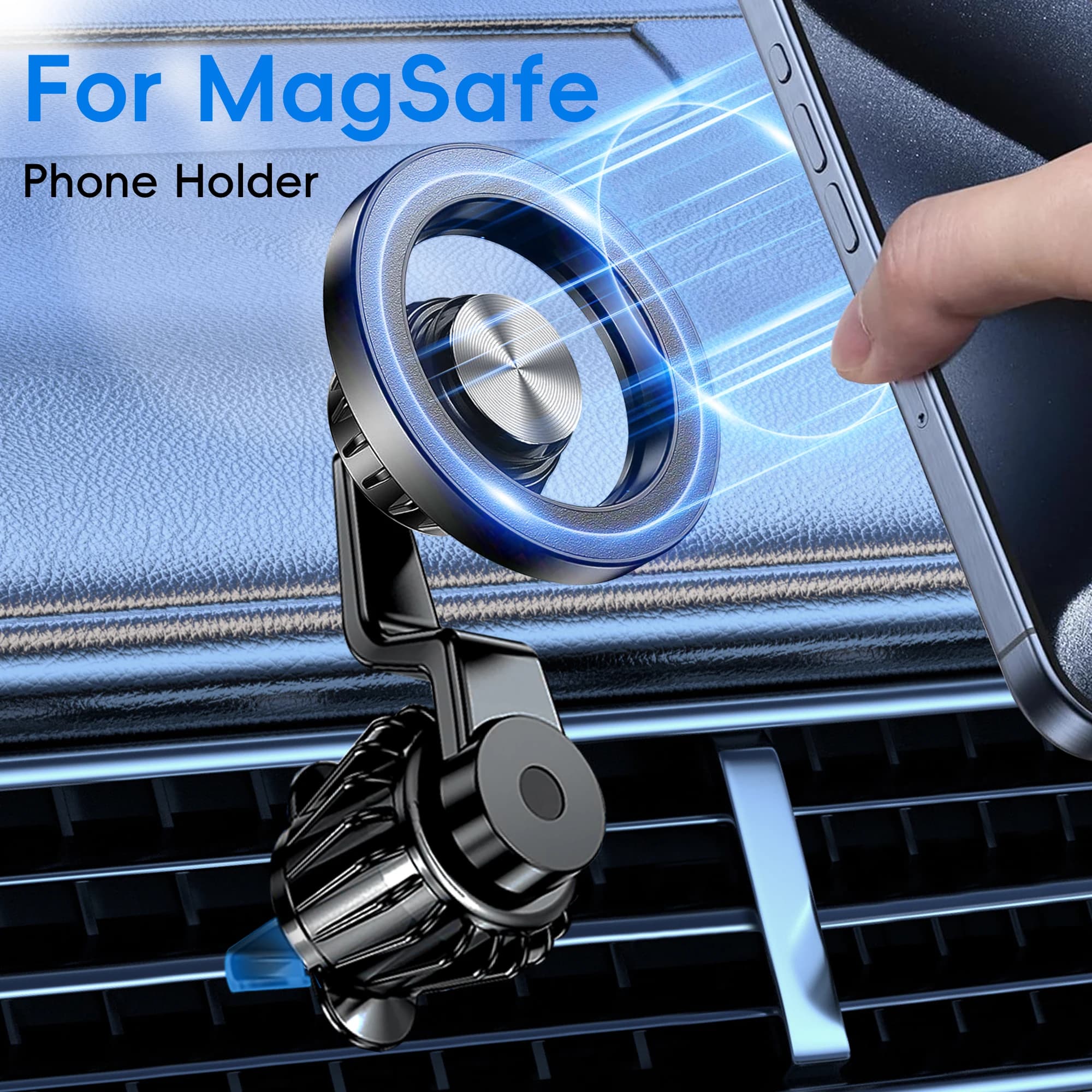 per supporto da auto MagSafe magneti forti aggiornati, 360 ° Rotazione] Supporto magnetico per telefono con presa d'aria, supporto per telefono per auto per iPhone 17