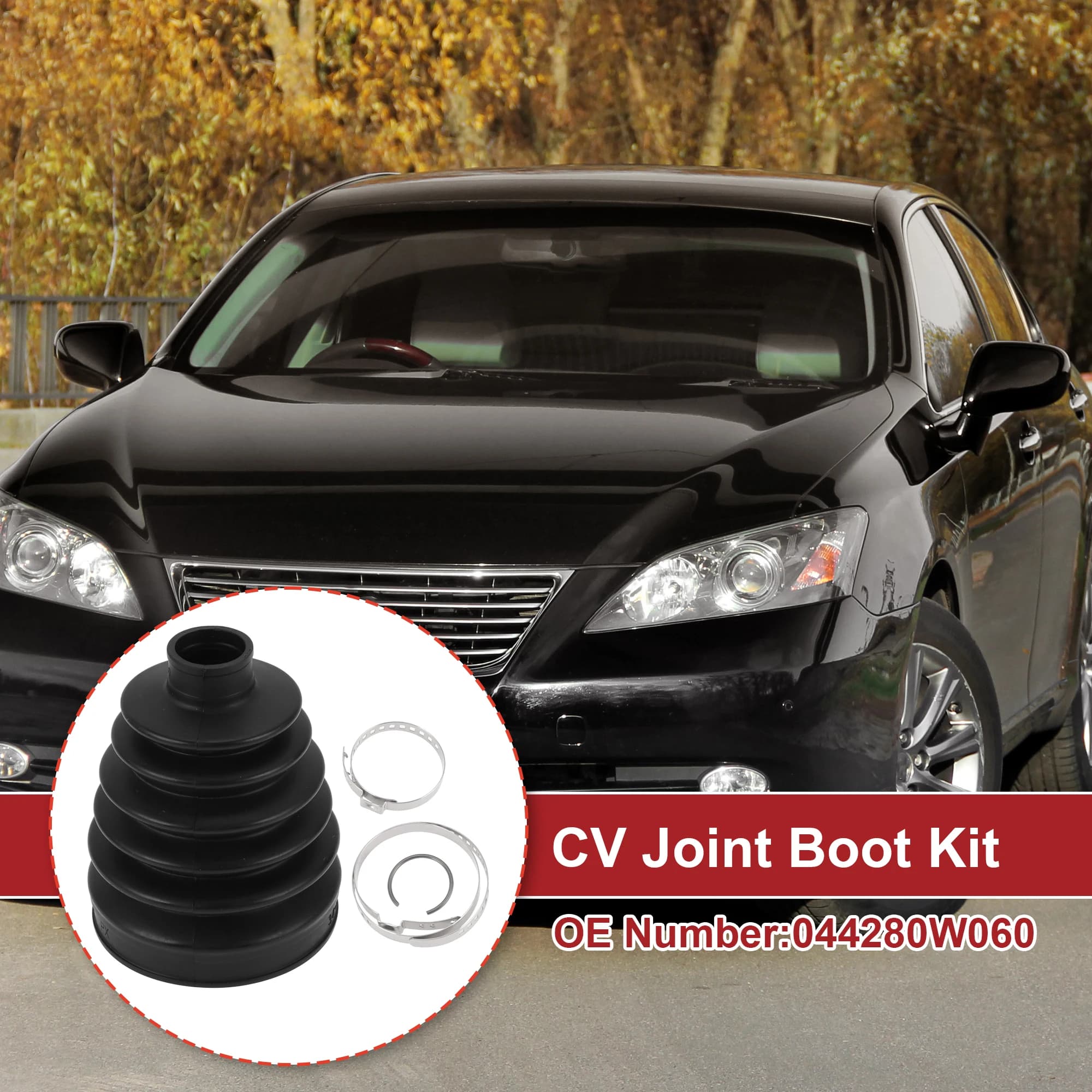 X Autohaux 1 Set Kit di avvio giunto omocinetico per Toyota Sienna 2011-2015 Stivale giunto esterno a velocità costante con morsetti n. 044280 W060