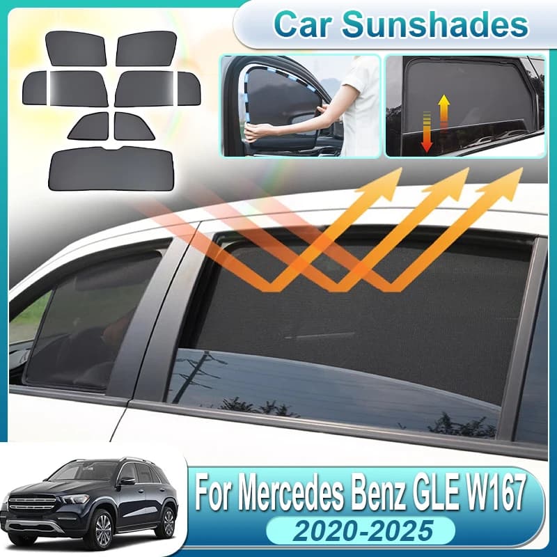 Per Mercedes Benz GLE W167 2020-2025 Tendina Parasole Magnetica a Rete per Parabrezza Anteriore Accessori Auto