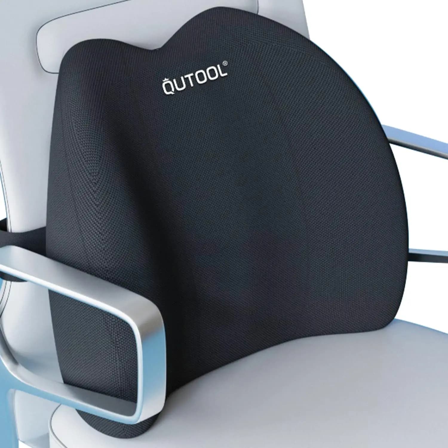 Cuscino Lombare in Memory Foam per Sedia da Ufficio, Sollievo dal Dolore alla Schiena, Cuscino Ergonomico con Cinghia Regolabile e Fodera Lavabile