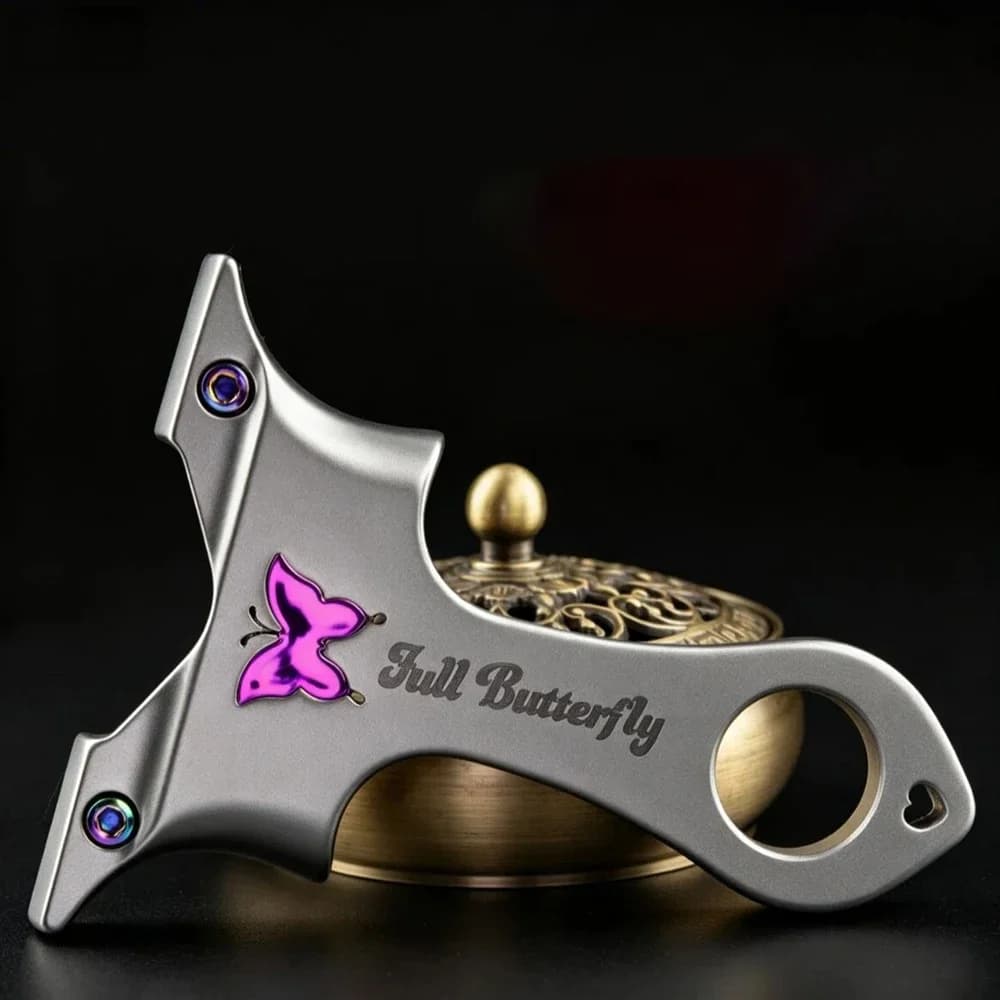 Narrow-width Stainless Steel Butterfly Clip Slingshot Outdoor High-precision Competitive Competition Professional Slingshot