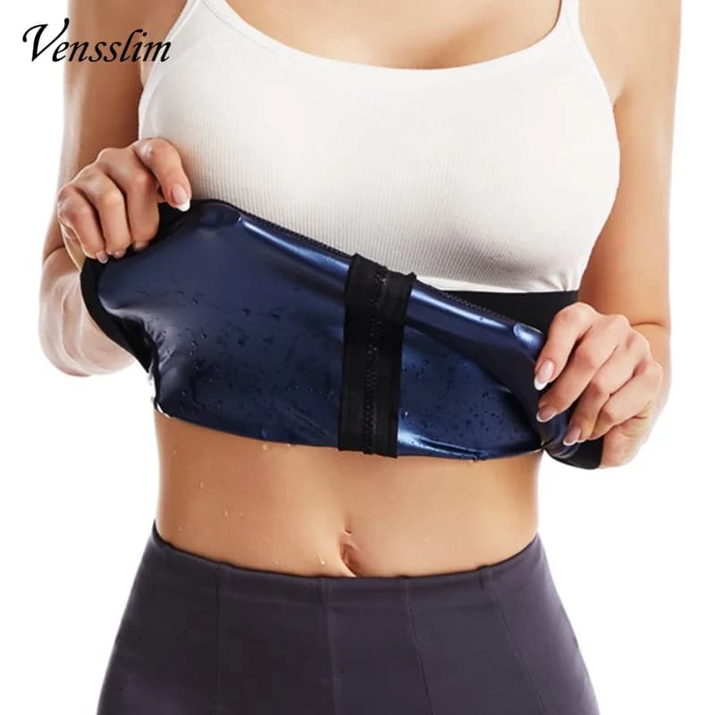 Vensslim Women Zipper Trimmer Waist Trainer Strap Slimming Fat Burner Workout Belt Body Shaper Tummy Control Corset Weight Loss