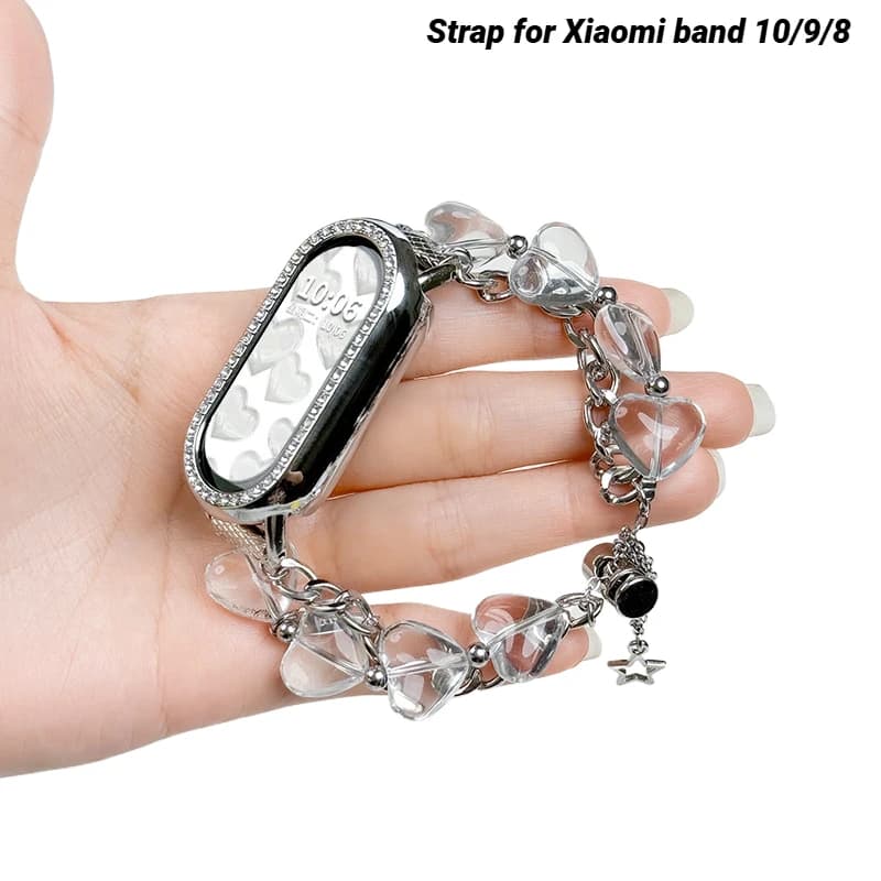 Metal Strap For Xiaomi band 10/9/8 Women Watchband For Mi band 10/9/8 Wristband Smartwatch Sport Wristband Correa Bracelet