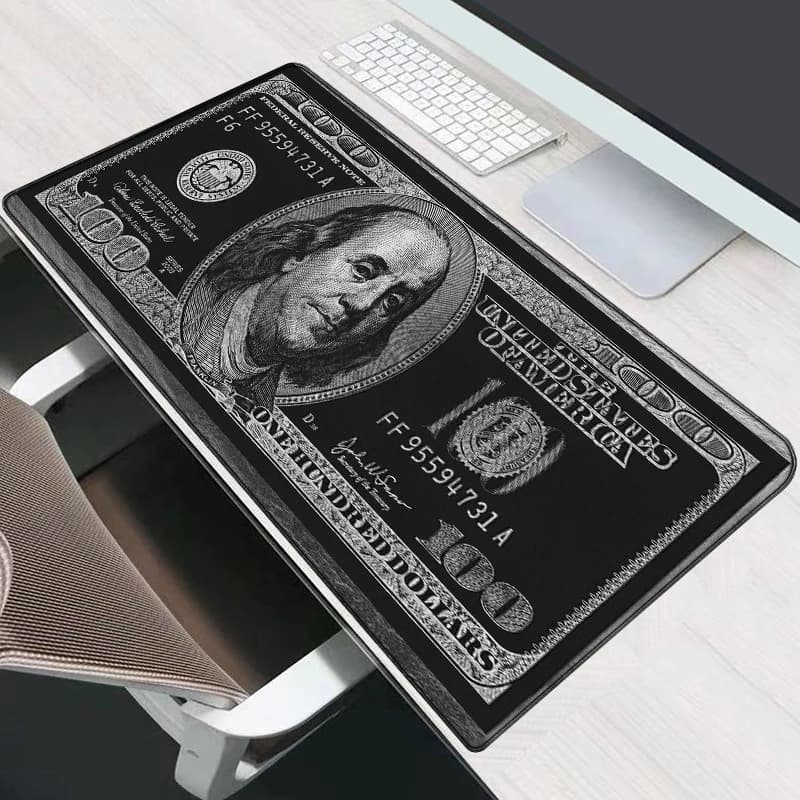Gaming Laptop Print Dollar Desk Mat Wrist Mat Mouse Accessories for PC Table Mats Desk Mat Gamer Cabinet Keyboard Mausepad