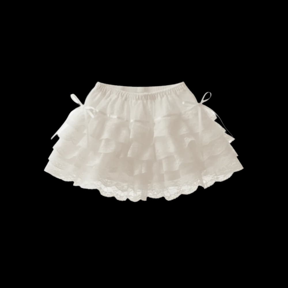 Pantaloncini in Stile Coreano con Lacci e Fiori, Pantaloncini a Strati con Volant e Coulisse in Stile Lolita, Pantaloncini Estivi di Sicurezza per Donne e Ragazze