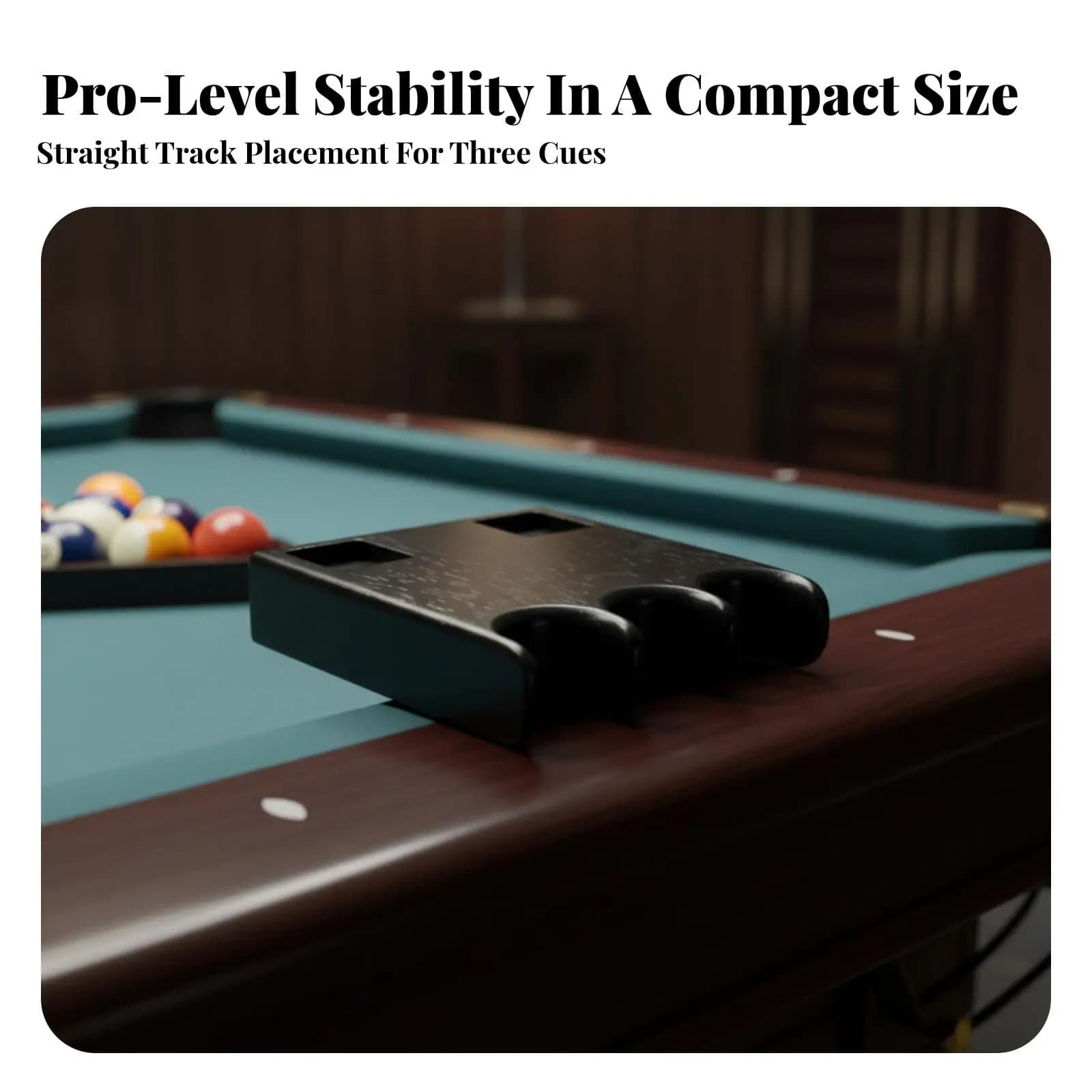 Black Billiard Cue Rack Stand with Smooth Rounded Edges for Pool Table Cue Holder Space Saving Organizer