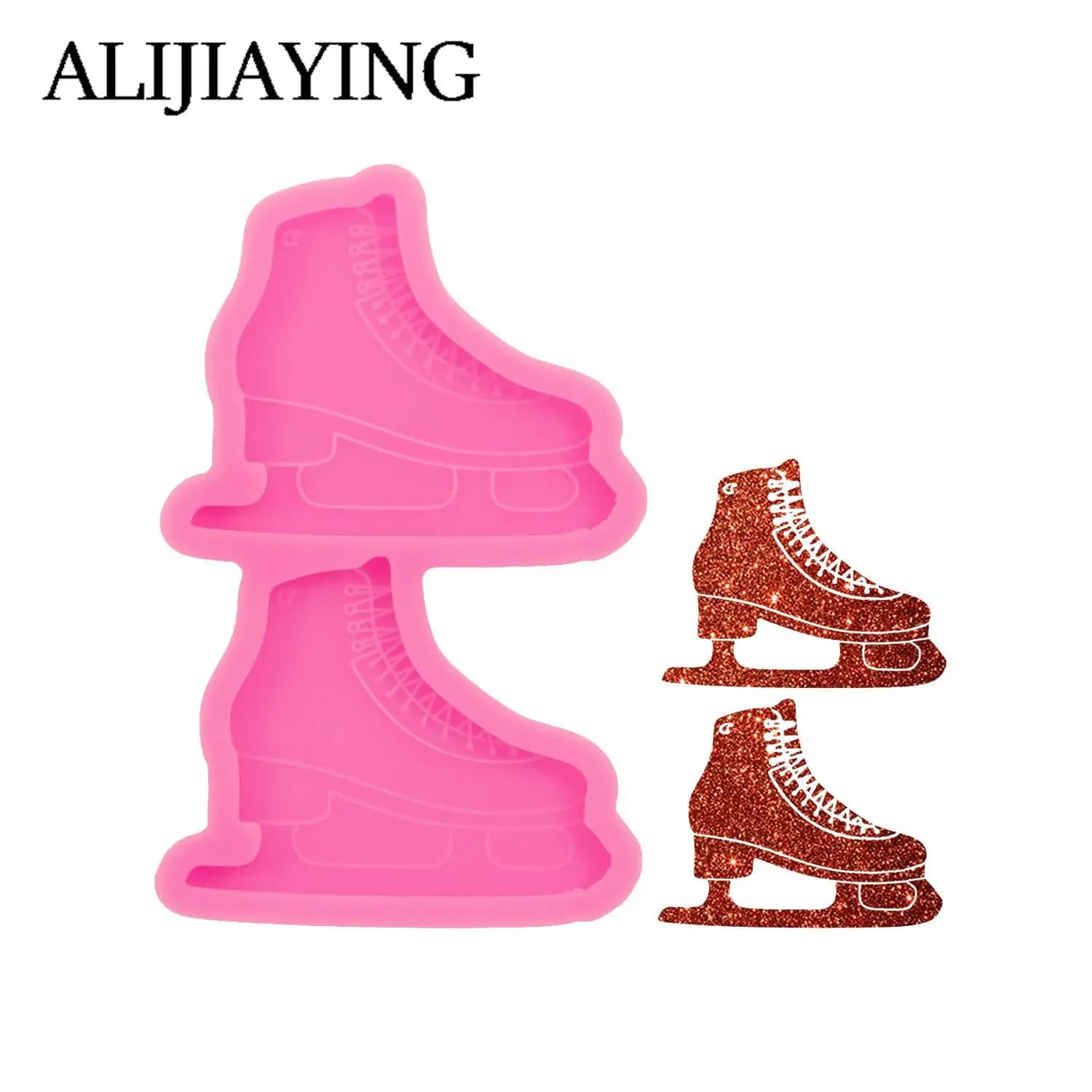 Stampo in resina lucida DY1033 per impugnatura telefono a forma di pattino da ghiaccio, per badge reel in resina epossidica, stampi fai da te per scarpe da pattinaggio, caramelle, cioccolato e torte