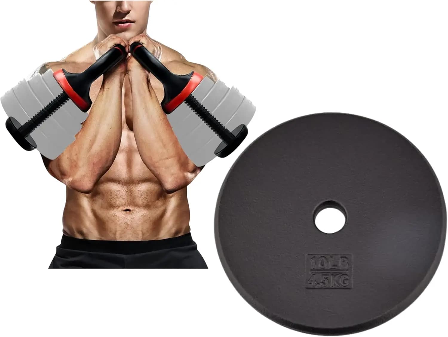 Maniglia Regolabile per Kettlebell per Allenamento di Forza a Casa, Materiale Metallico, Colore Non Specificato, Regolabile per Piastre di Peso