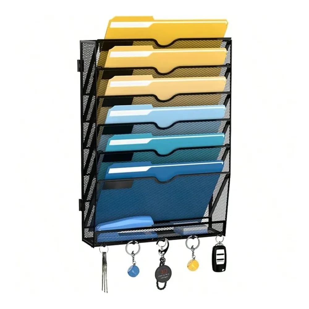 Organizzatore da Parete a 7 Livelli in Rete SUPEASY per Ufficio, Porta Documenti e Cartelle, Ideale per Organizzazione di Fogli, Posta e Archivi