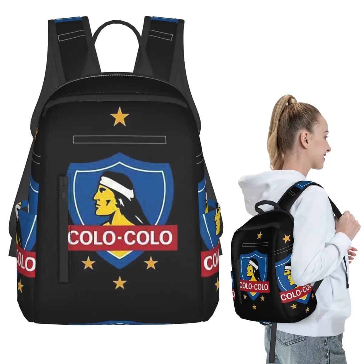 Zaino Social Y Deportivo Colo-Colo, borsa per libri per studenti, borsa da scuola per bambini, borse a tracolla per laptop, uomo donna
