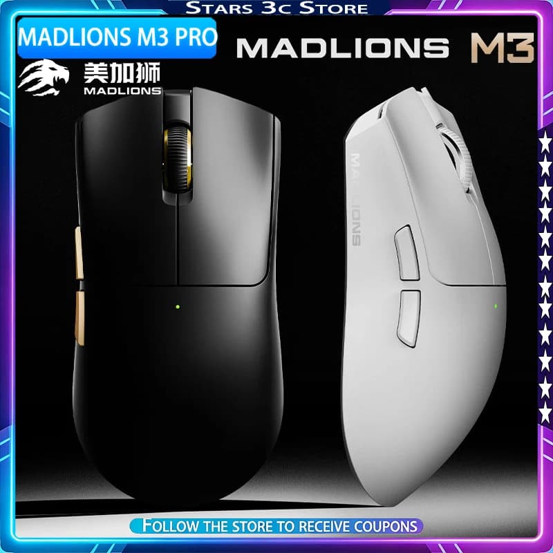FGG MADLIONS M3 Pro Wireless Mouse Tri Mode Lightweight Ergonomics 650mAh Long Battery Life Low Latency Gaming Mouse Gamer Gift