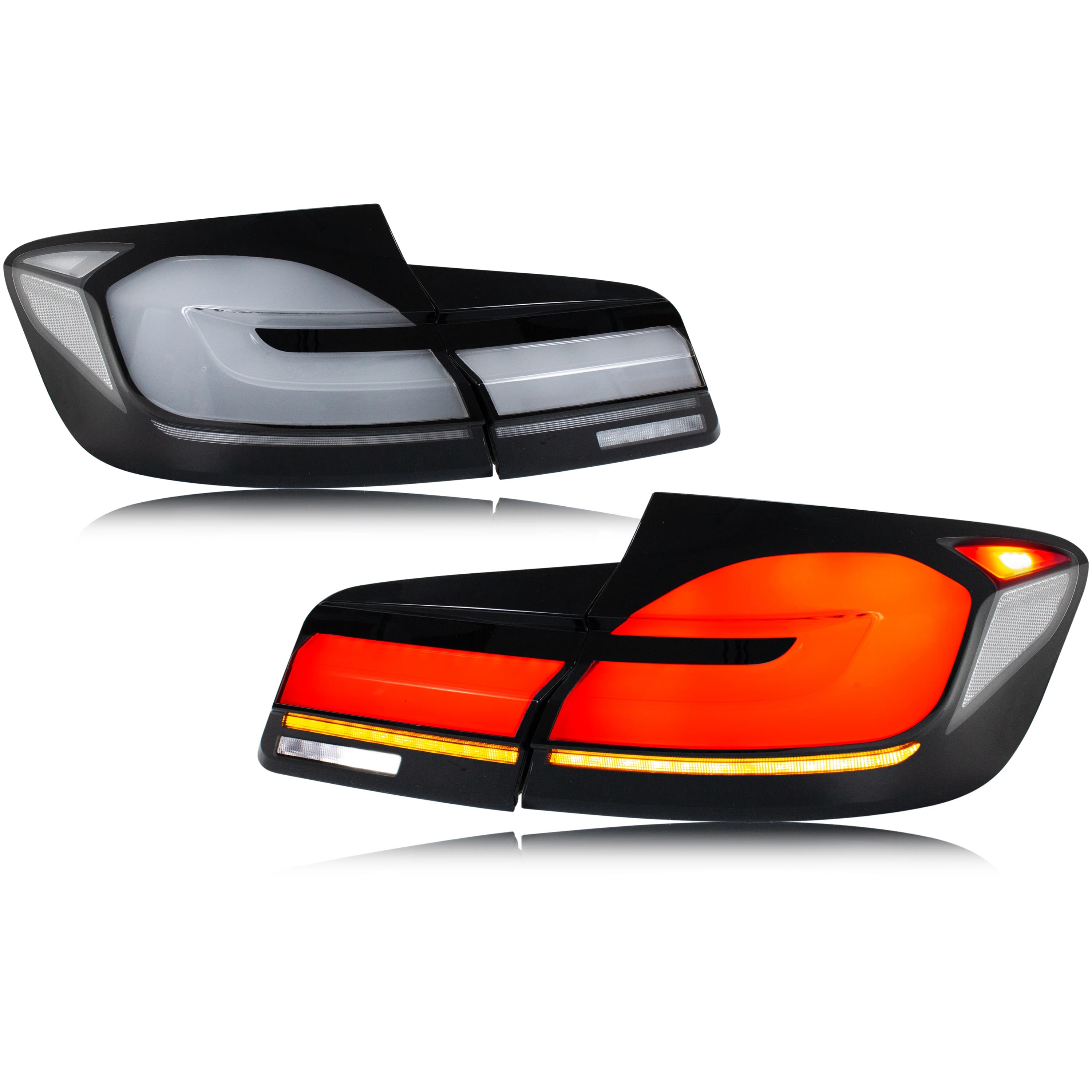 Luci posteriori a LED per BMW F10 Serie 5 M5 2010-2016 Indicatori di direzione sequenziali E-Mark Gruppo lampade posteriori bianche [Non adatto per F11 e G30]