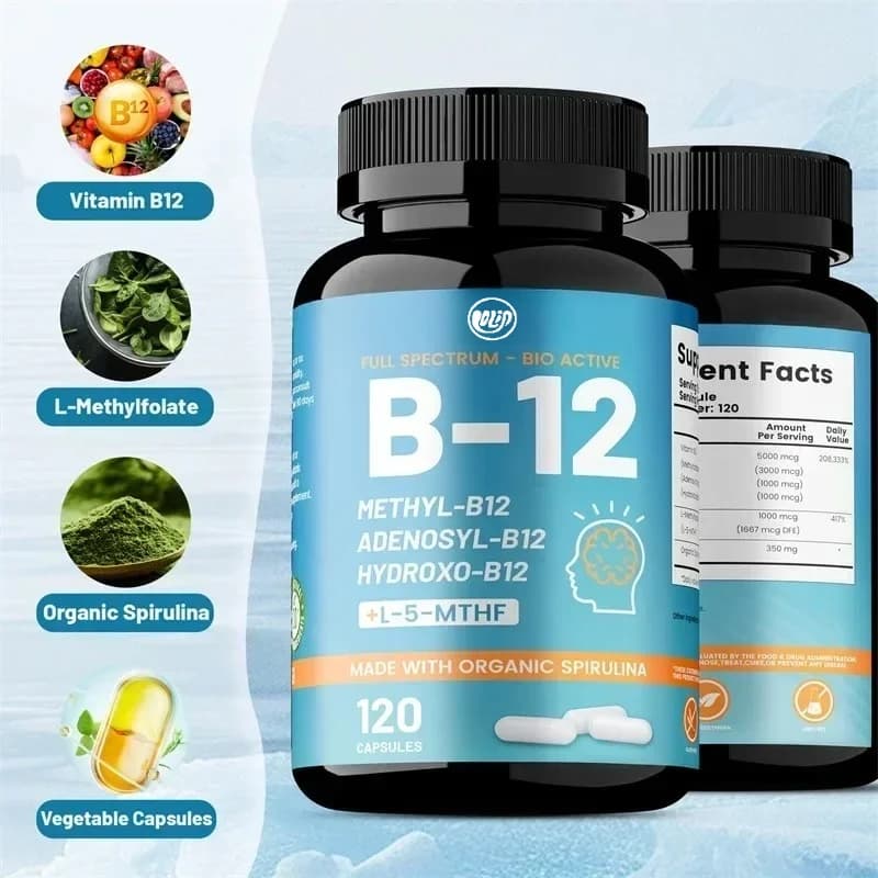 Vitamin B12 Supplement for Brain Health, Energy, Metabolism, Nervi Protection, Support for General Wellness
