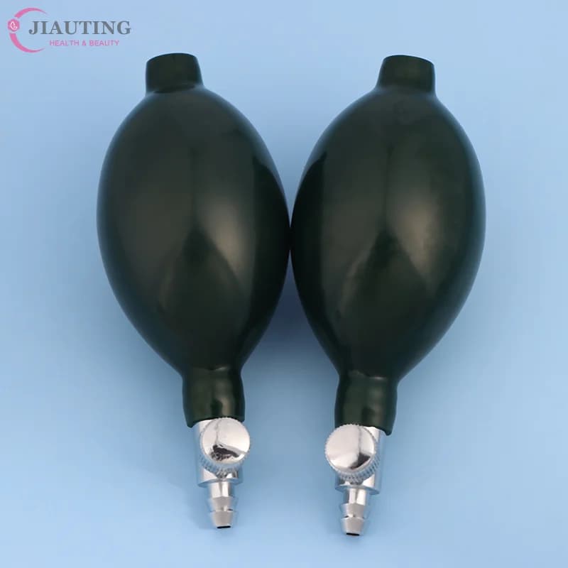 Pompa ad aria con bulbo gonfiabile verde scuro per sfigmomanometro, misuratore di pressione sanguigna, accessorio portatile per la cura della salute, valvole a sfera in metallo