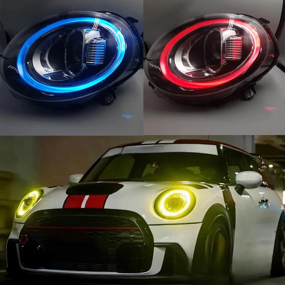 Per MINI Cooper F54 F55 F56 F57 LED faro luce di marcia diurna Refit giallo blu rosso occhi di angelo DRL luce diurna Superbright