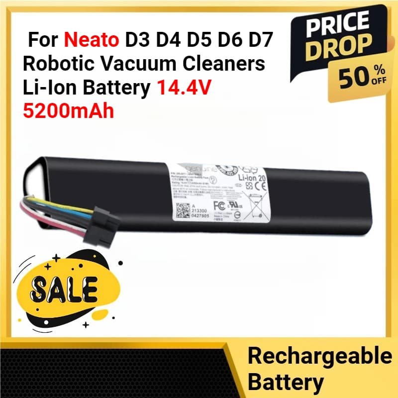 Nuova batteria di ricambio 945-0225 per aspirapolvere robot Neato D3 D4 D5 D6 D7 Batteria agli ioni di litio 14.4V 5200mAh