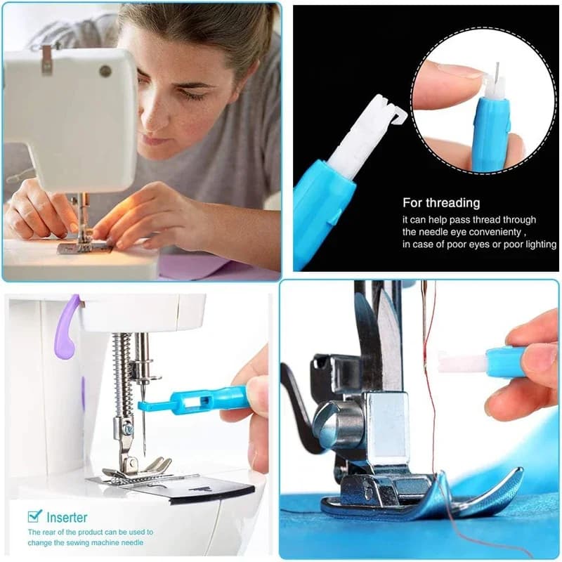 Automatic Sewing Machine Needle Inserter Threader Quick Stitch Insertion Tool - Easy Needle Changer for Thread Management