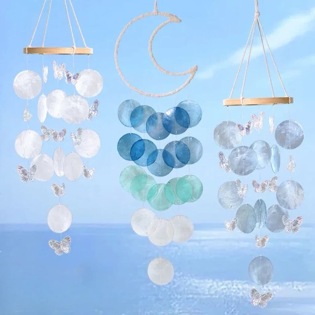DIY Butterfly Seashell Wind Chimes Garden Outdoor Indoor Hanging Dream Catchers Kids Room Nursery Decoration Home Bedroom Decor