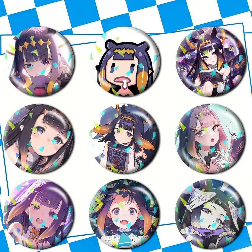 Tako V-Tuber Ina-nis HololiveEN Brooches Badge Pins Backpack Hat Accessories Friend Gift Creative Accessories