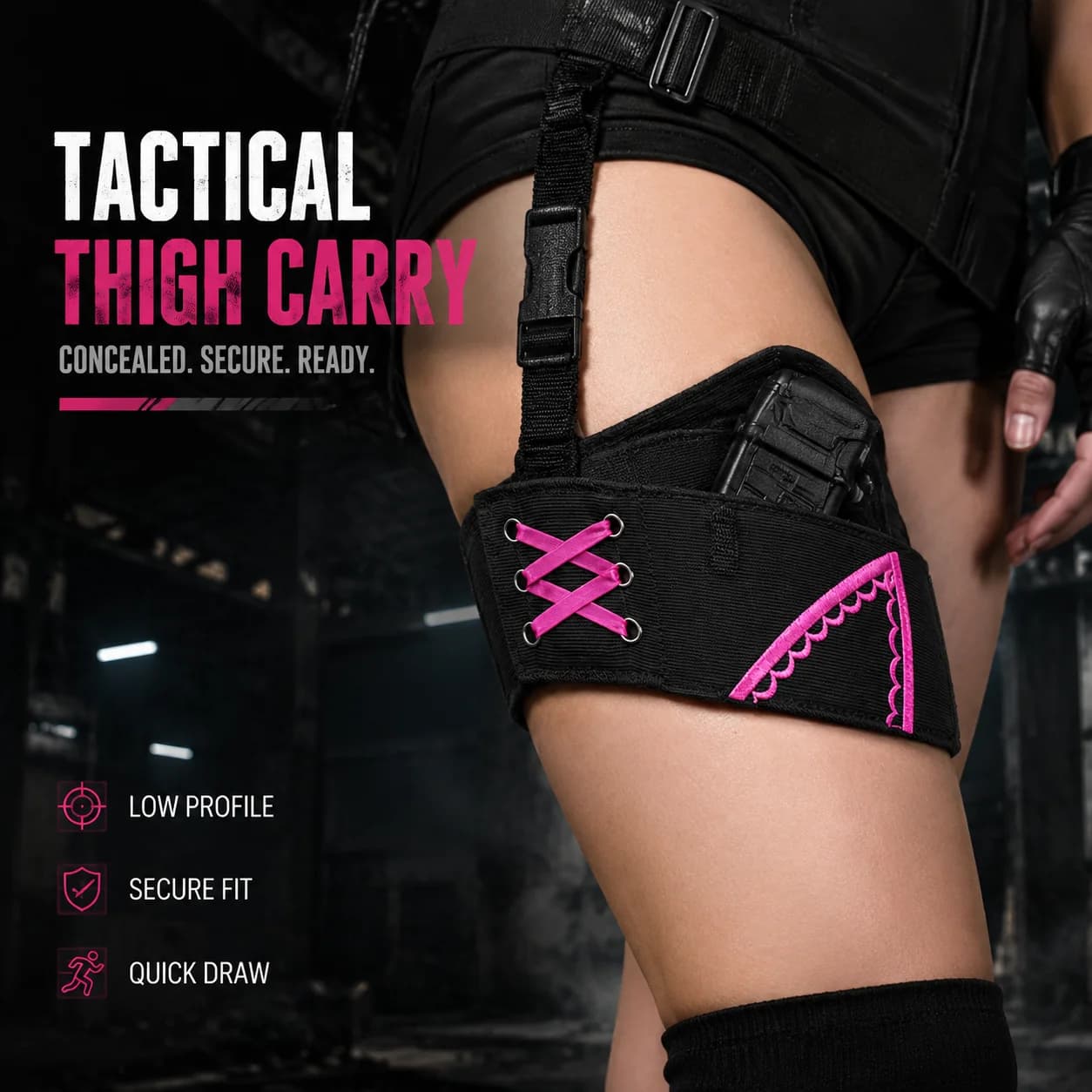 Woven Tactical Leg Carry Cover For Women Concealed Quick Draw Outdoor Training Prop Thigh Harness Holster