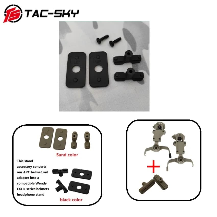 TS TAC-SKY Tactical Helmet Audio Noise-Canceling Headset Rail Adapter, Compatible with Wendy Helmets and M-LOK Helmets