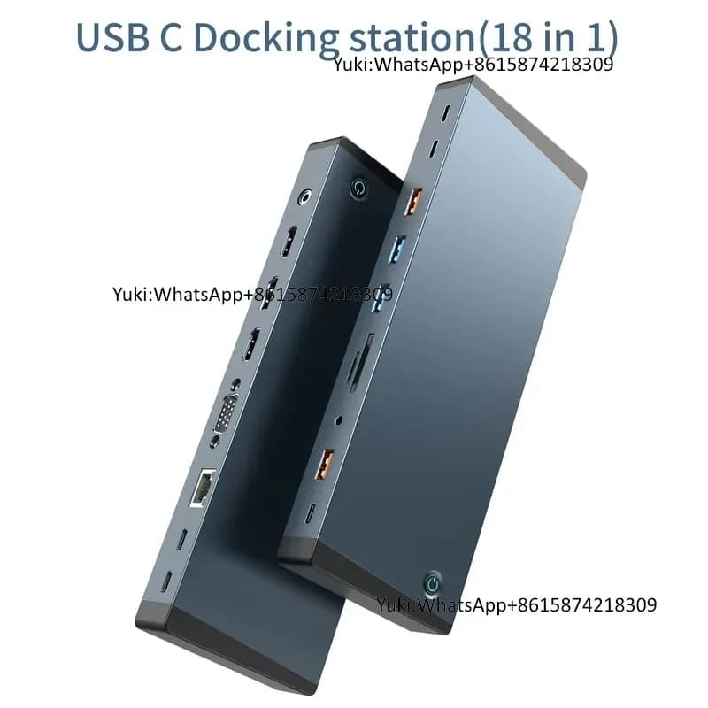 18 in 1 USB Type-C HDTV SD TF Rj45 1000Mbps 4 Hub Docking Station USB Hubs