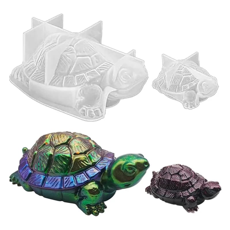 Stampi in resina di tartaruga 3D Stampi artigianali in silicone spesso per candele da giardino/arte in resina Decorazioni per la casa fai da te Regali artigianali a tema naturale per bambini