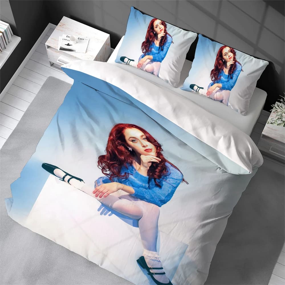 Set Copripiumino Singer E-Em BeiholdS, Biancheria da Letto in Stile Casa, Morbido Cotone, Set 3 Pezzi, Regalo per Dormitorio Studentesco