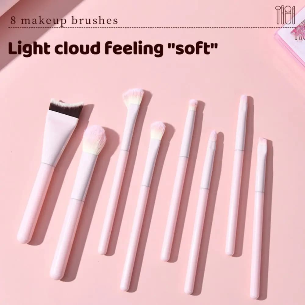 Set di Pennelli da Trucco con Setole Sintetiche Morbide, Pennelli per Contorno, Sopracciglia e Ombretto con Borsa, Set di Pennelli da Trucco Soffici