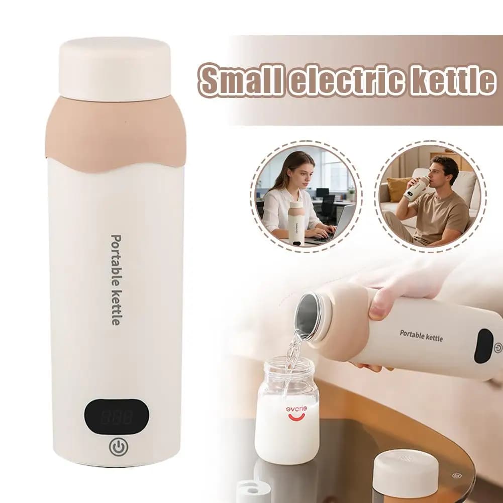 Portable Mini Electric Kettle with Automatic Shutdown, USB Heater Cup with 6 Temperature Settings, Stainless Steel Travel Kettle