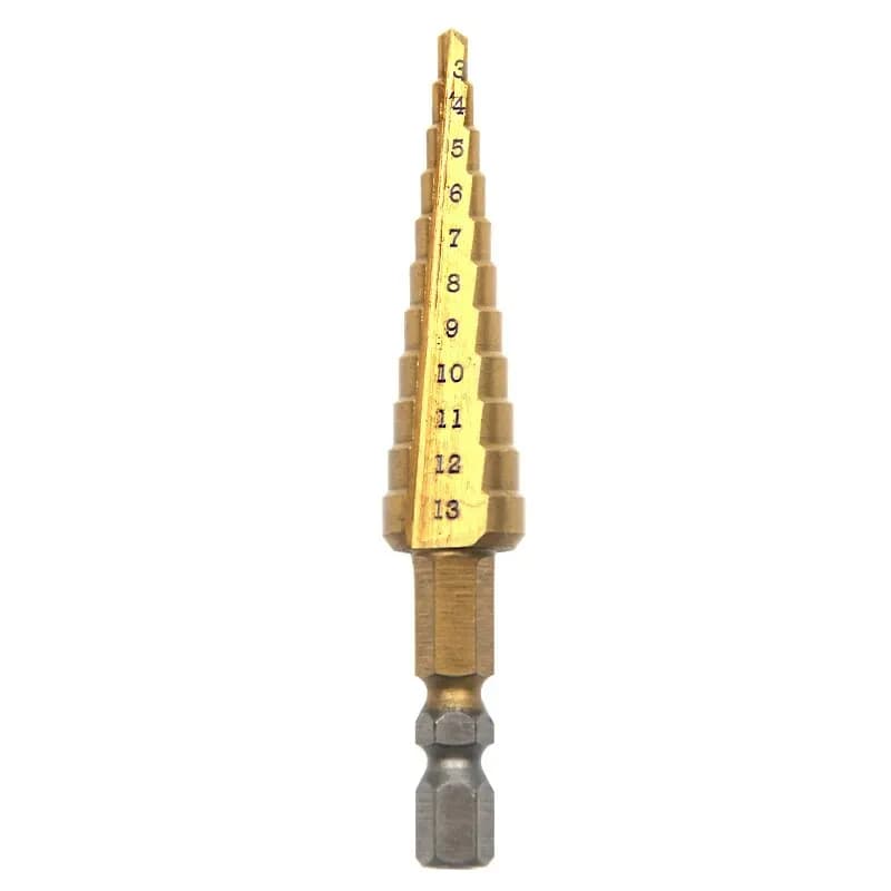 1PC 3-13mm Titanium Plated Hexagonal Handle Step Trapano Multi Functional Pagoda Drill Irregular Drilling Tool