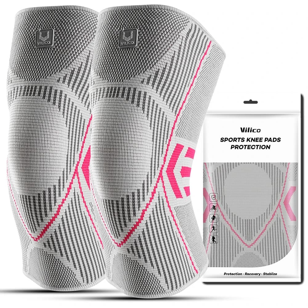 1/2 PC Supporto professionale per ginocchio Manicotto per ginocchio a compressione Ginocchiere in silicone antiscivolo per dolore al ginocchio Strappo al menisco