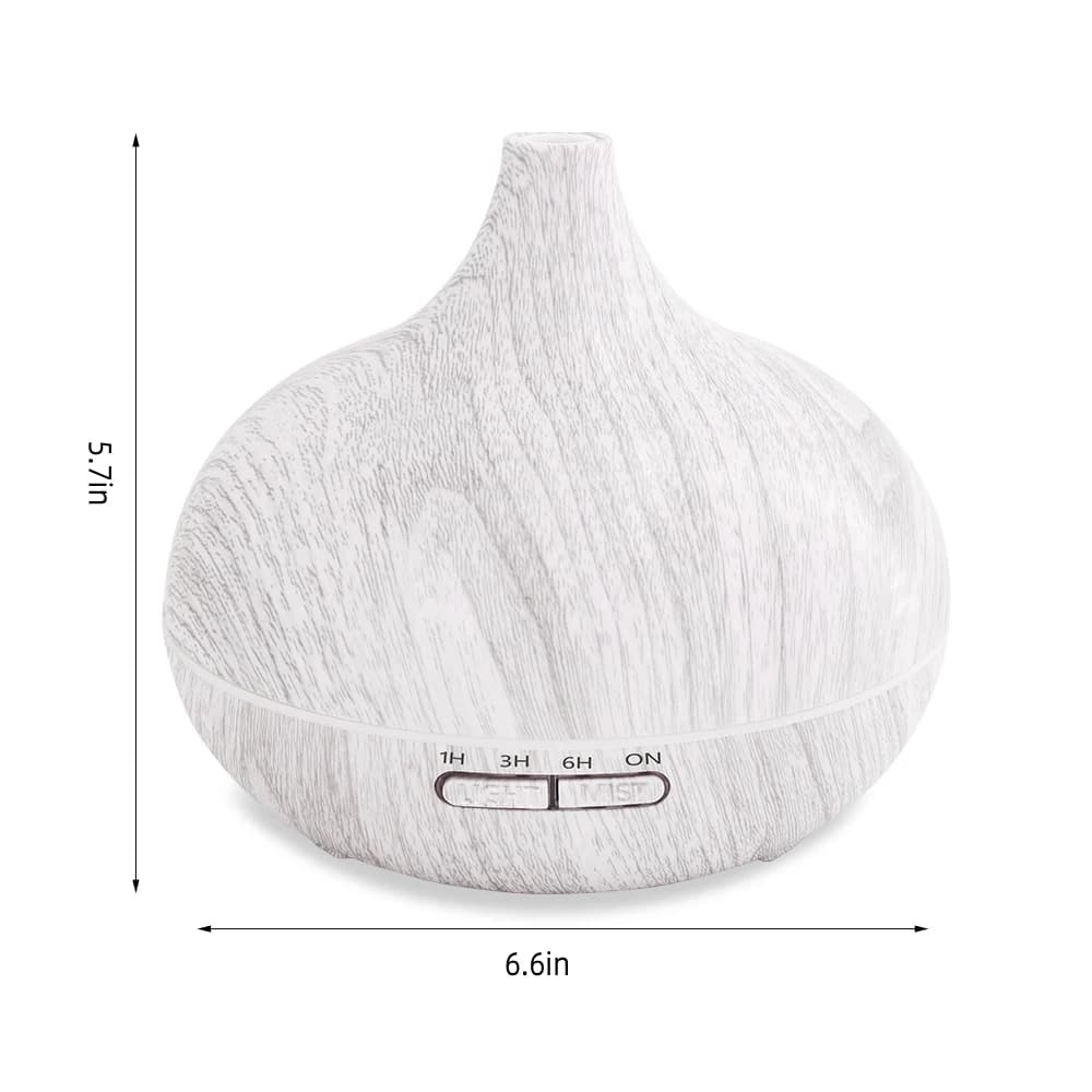 Diffusore per la casa 550ml Diffusore di oli essenziali con venature del legno Umidificatore ad ultrasuoni per aromaterapia con telecomando 6 bottiglie di E