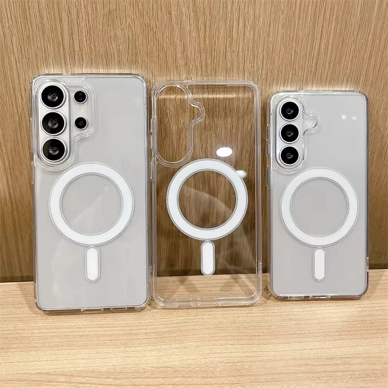 Clear Phone Case For Samsung S26 S25 S24 S23 Ultra A56 A16 A57 A37 A17 A07 A55 A35 A54 S22 Soft Magnetic Wireless Charging Cover