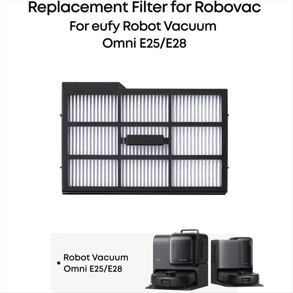 AA96 6PCS for Omni E25 / E28 Robot Vacuum Cleaner Replacement Filters Spare Parts Vacuum Filter HEPA Filter