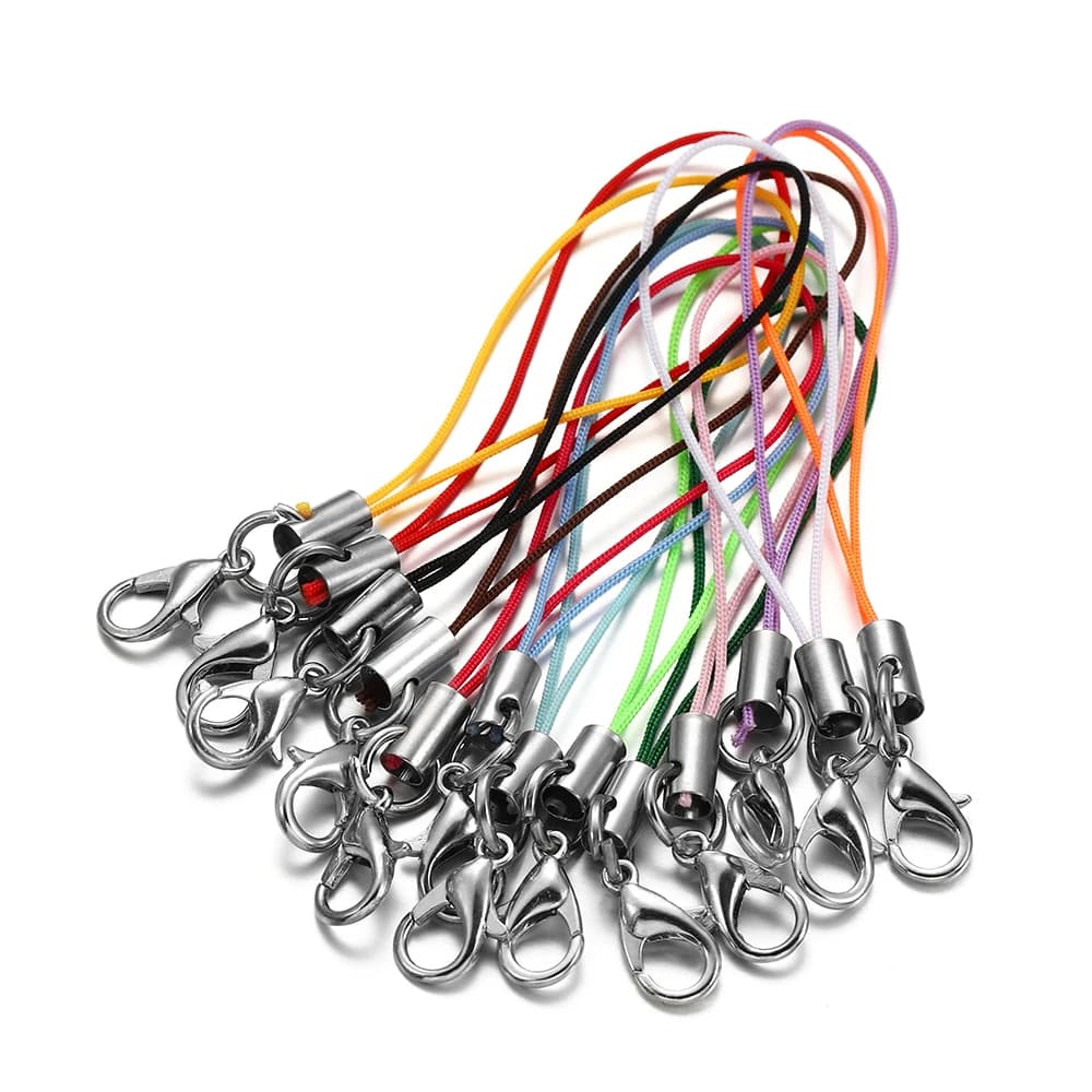 10 pezzi cordoncino per cinturino cordino per cinturino Lariat cordoncini chiusura a moschettone portachiavi ganci set mobile ciondoli accessori per gioielli