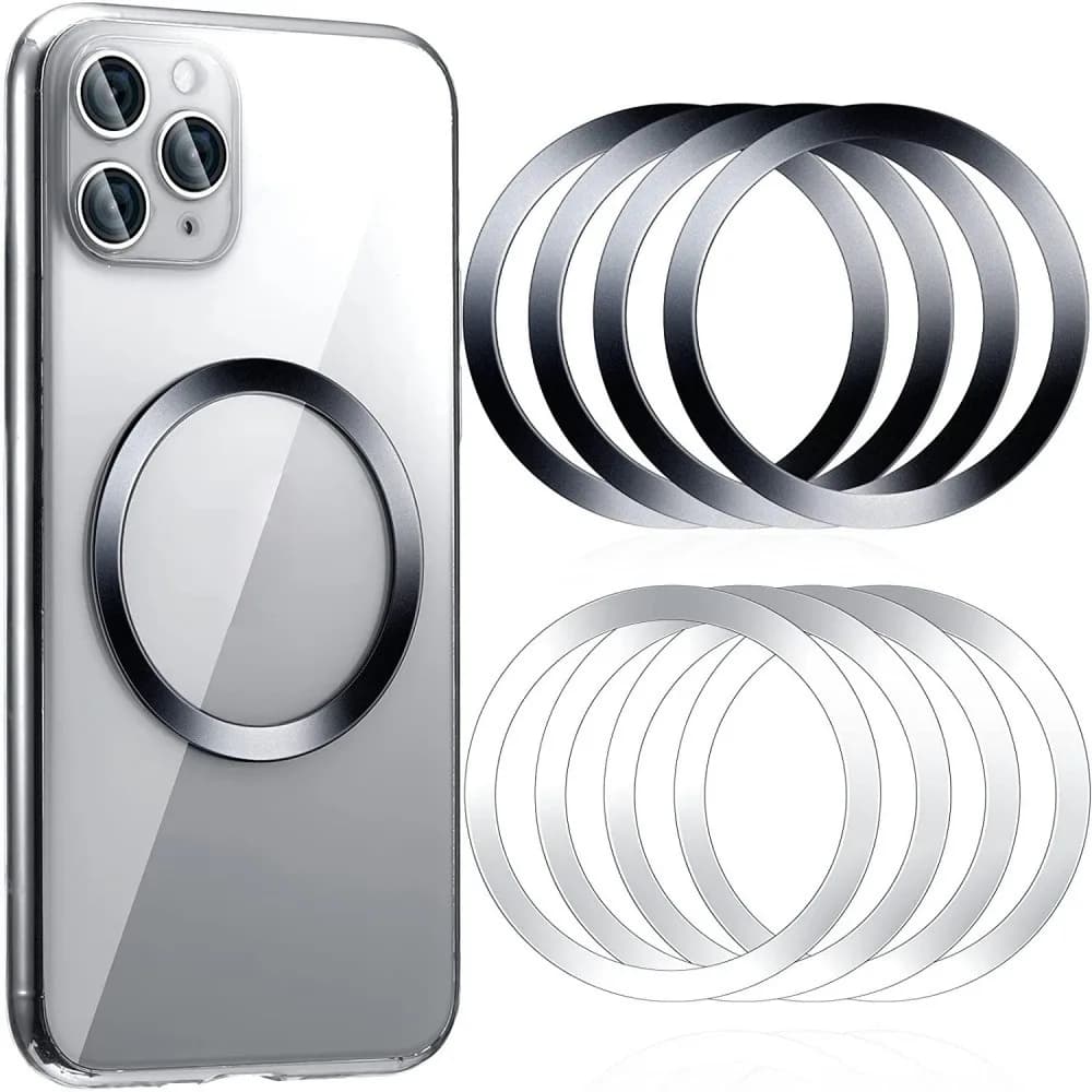 Universal Wireless Charging Support with Metal Magnetic Ring for iPhone 16 15 14 13 12 Pro Max and Android Phones
