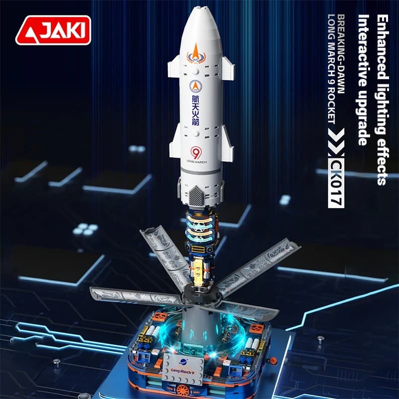 Set di Blocchi da Costruzione JAKI Razzo Spaziale, Giocattoli Spaziali per Esplorazione, Modellini Collezionabili di Navicelle e Razzi, Regali per Bambini