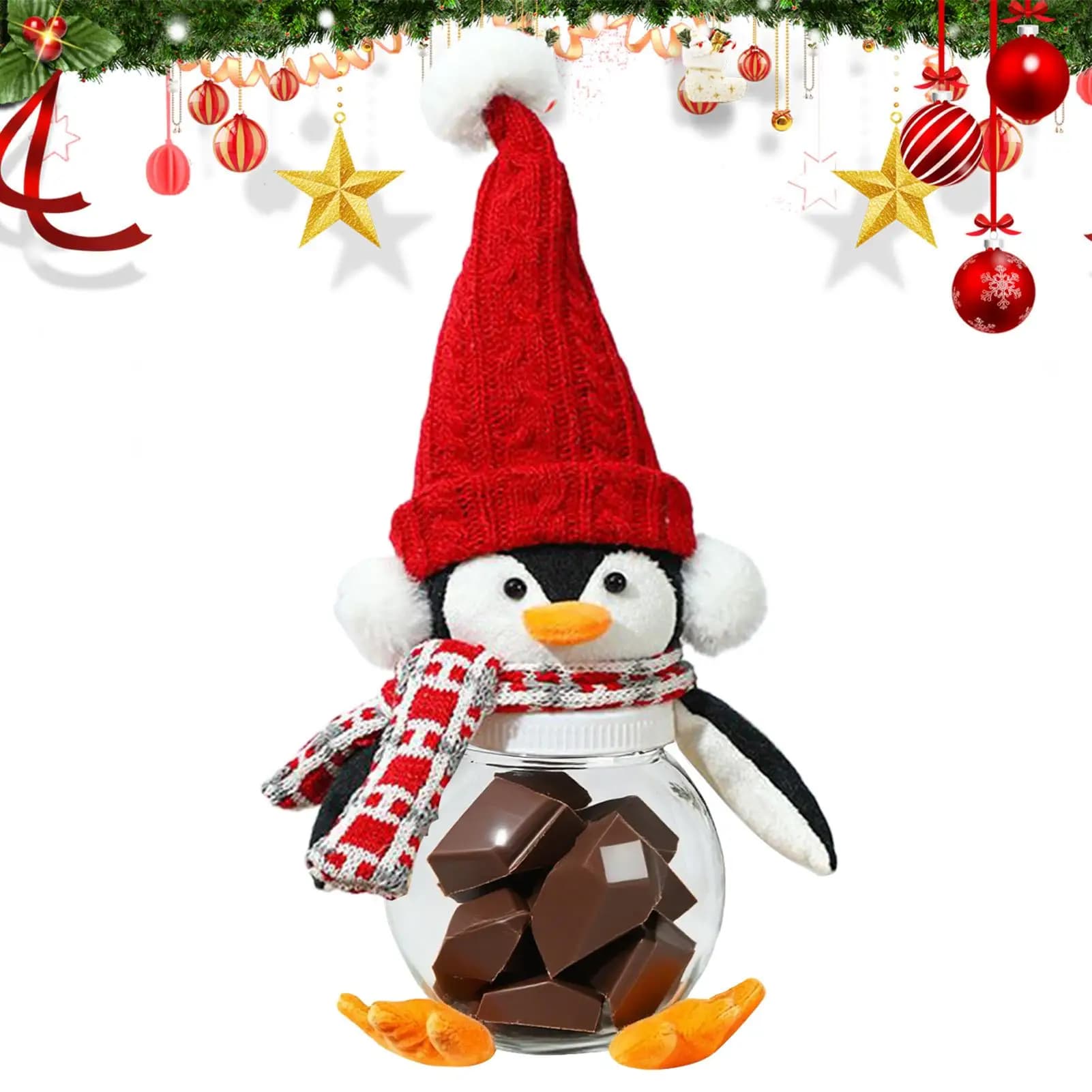 Barattolo di caramelle natalizie Barattoli di stoccaggio per pinguino Contenitore per le vacanze di Natale per bancone della cucina Frutta secca Panifici proprietari di case