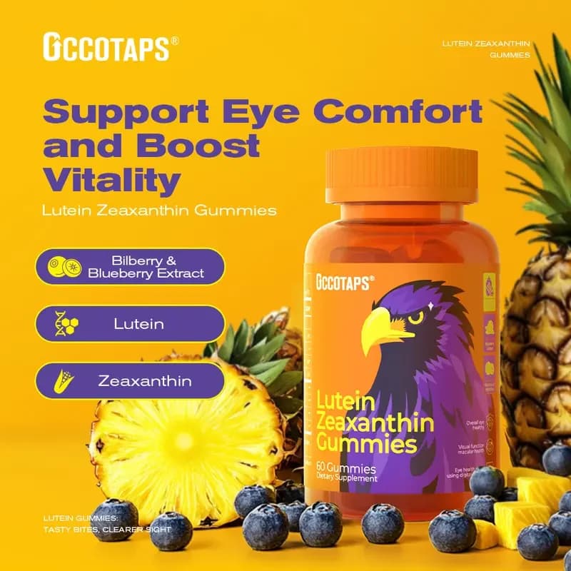 Lutein & Zeaxanthin Eye Vitamins Gummies for Daily Eye Health - High potency Gummy with Bilberry Extract, Blue Light Support