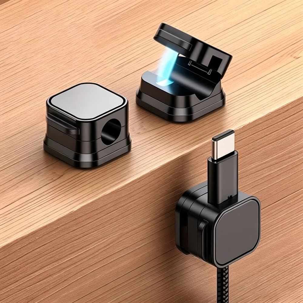 6 Pezzi Supporto Cavi Adesivo, Organizzatore Cavi Sotto Scrivania, Clip Magnetica per Cavi di Ricarica e Dati
