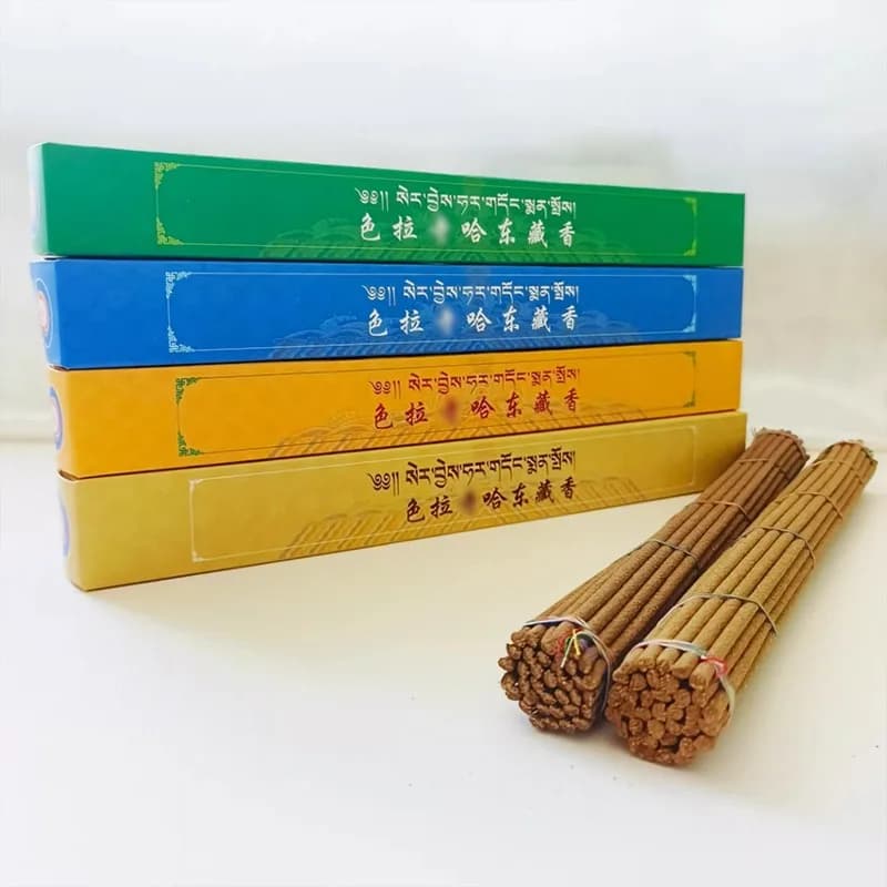 Bastoncini d'Incenso Tibetano 26CM, Puri e Naturali, Fatti a Mano, per Uso Domestico, Culto di Buddha, Aromaterapia, Calma lo Spirito, Purifica