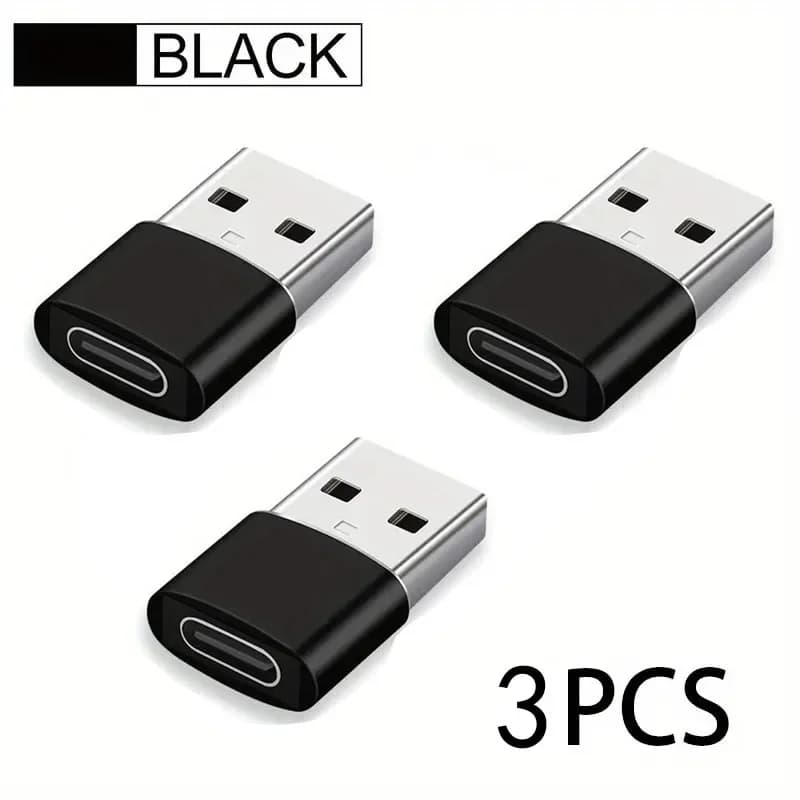 Adattatore da USB a USB C da 3 pezzi, ricarica super veloce da USB C femmina a USB maschio e convertitore OTG compatibile con iPhone 15/14/13/12 P