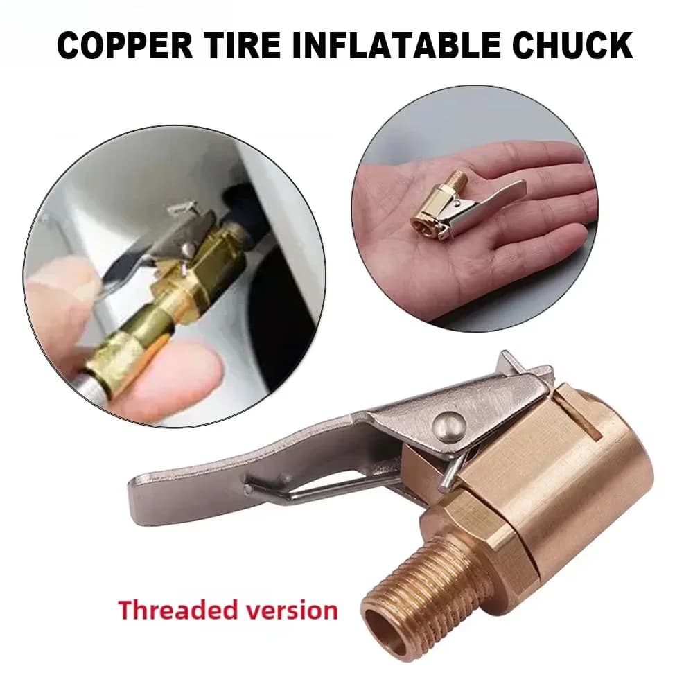 Adattatore ugello filettato pompa aria auto ruota pneumatico pneumatico mandrino aria pompa di gonfiaggio valvola clip morsetto adattatore connettore accessori auto