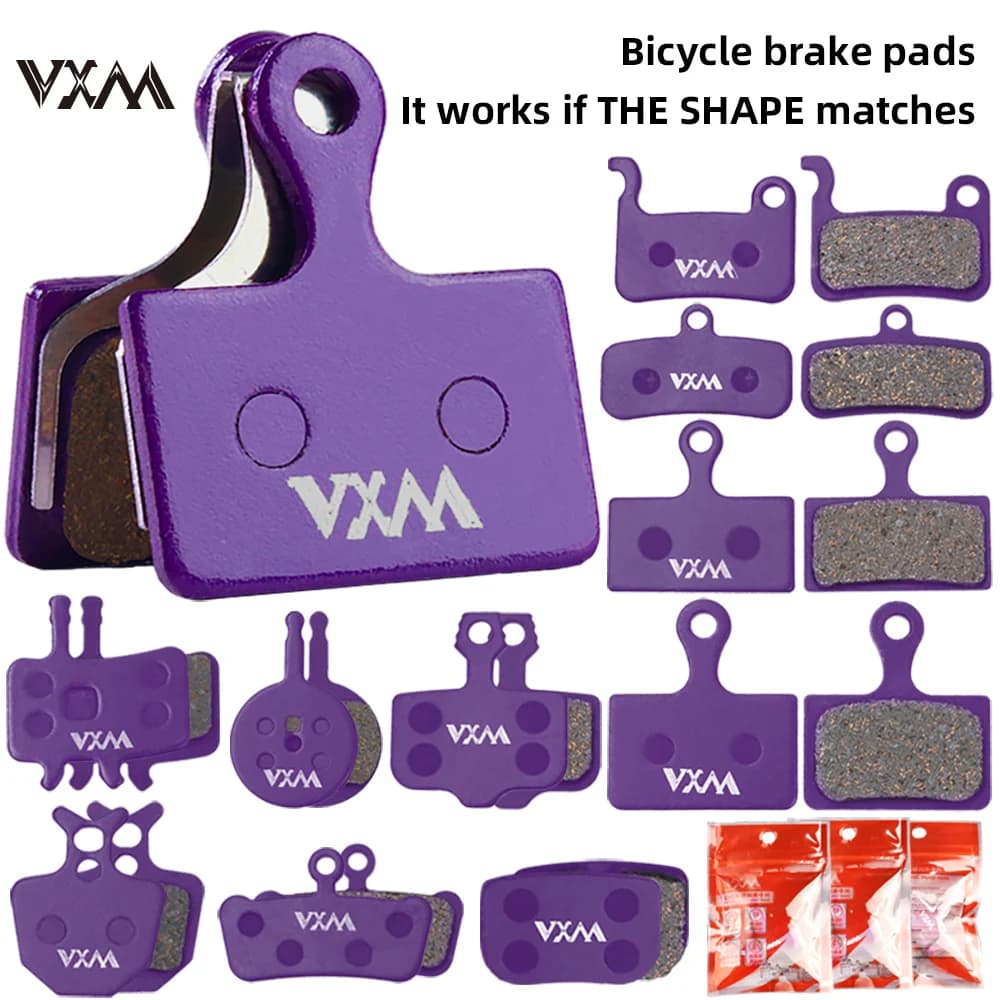 VXM Pastiglia freno a disco idraulico per bicicletta MTB Bike Viola Polymetalli Ciclismo su strada Accessori pastiglie freno durevoli e silenziose resistenti all'usura