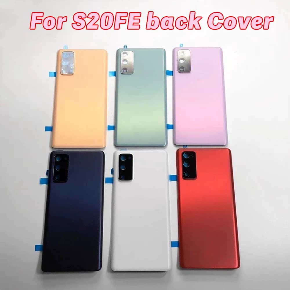 Back Glass Cover For Samsung Galaxy S20 FE G780F G781B Rear Battery Door Houing Replacement With Camera Lens Accessories