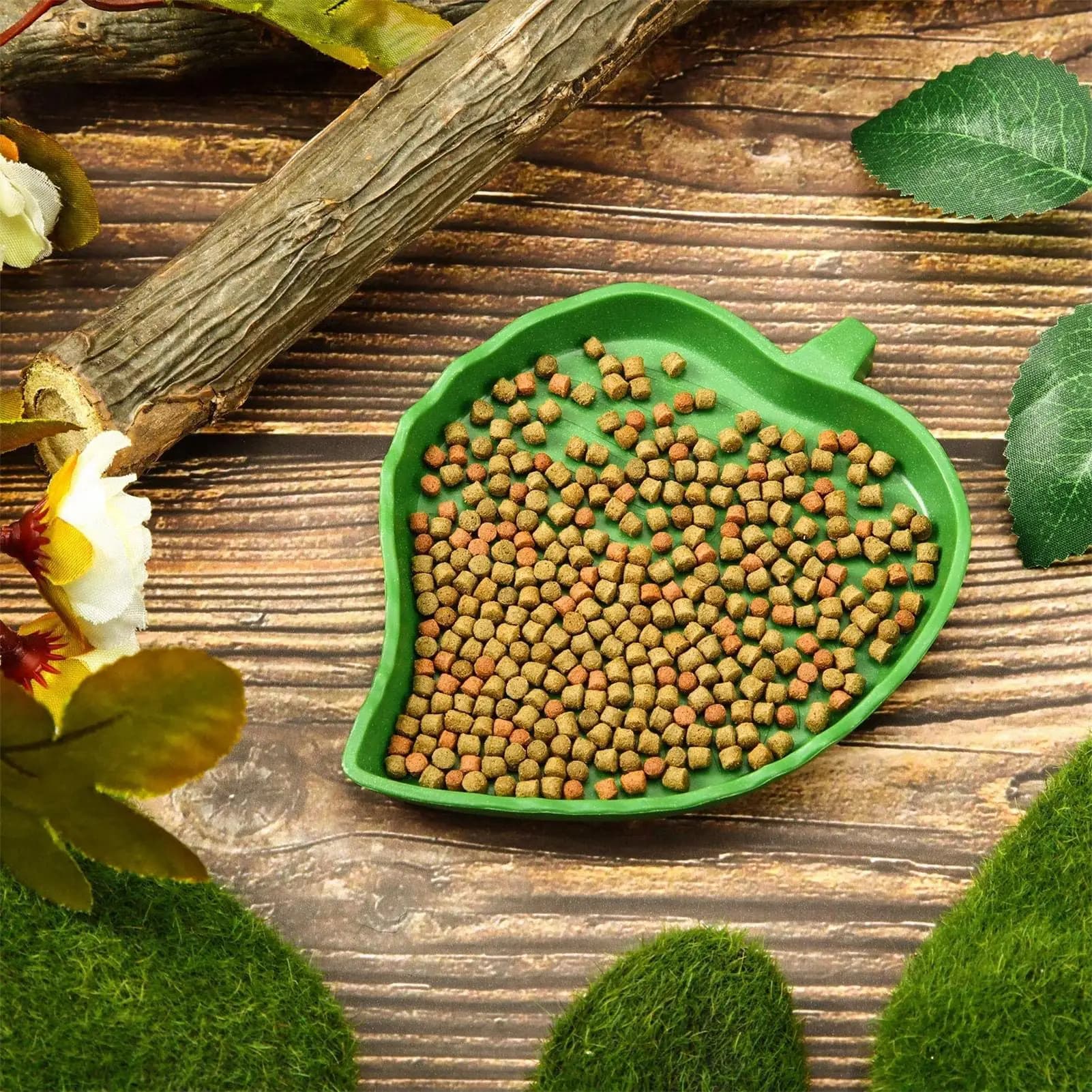 Leaf Shape Reptile Feeder Food Water Bowl For Turtle Lizards Hamsters Snakes Tortoise Gecko Small Pets Feeder Pet Supplies