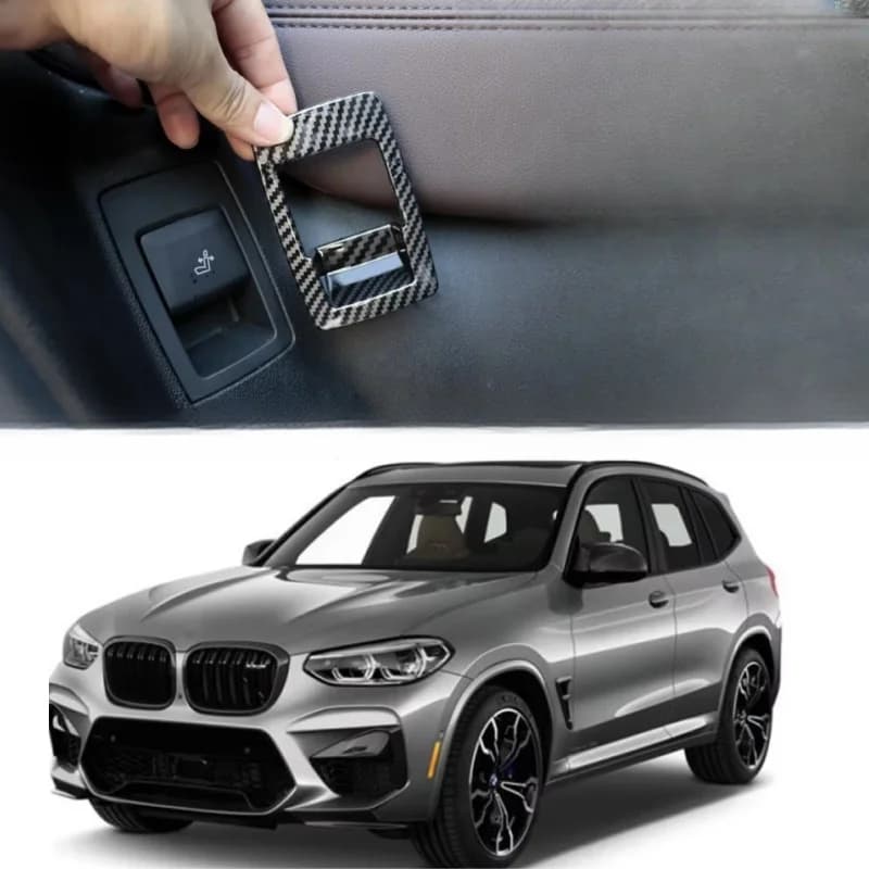 Car Accessories For BMW X3 G01 X4 G02 IX3 G08 M Sport 2PCS ABS Carbon Fiber Back Seat Folding Switch Trim Cover