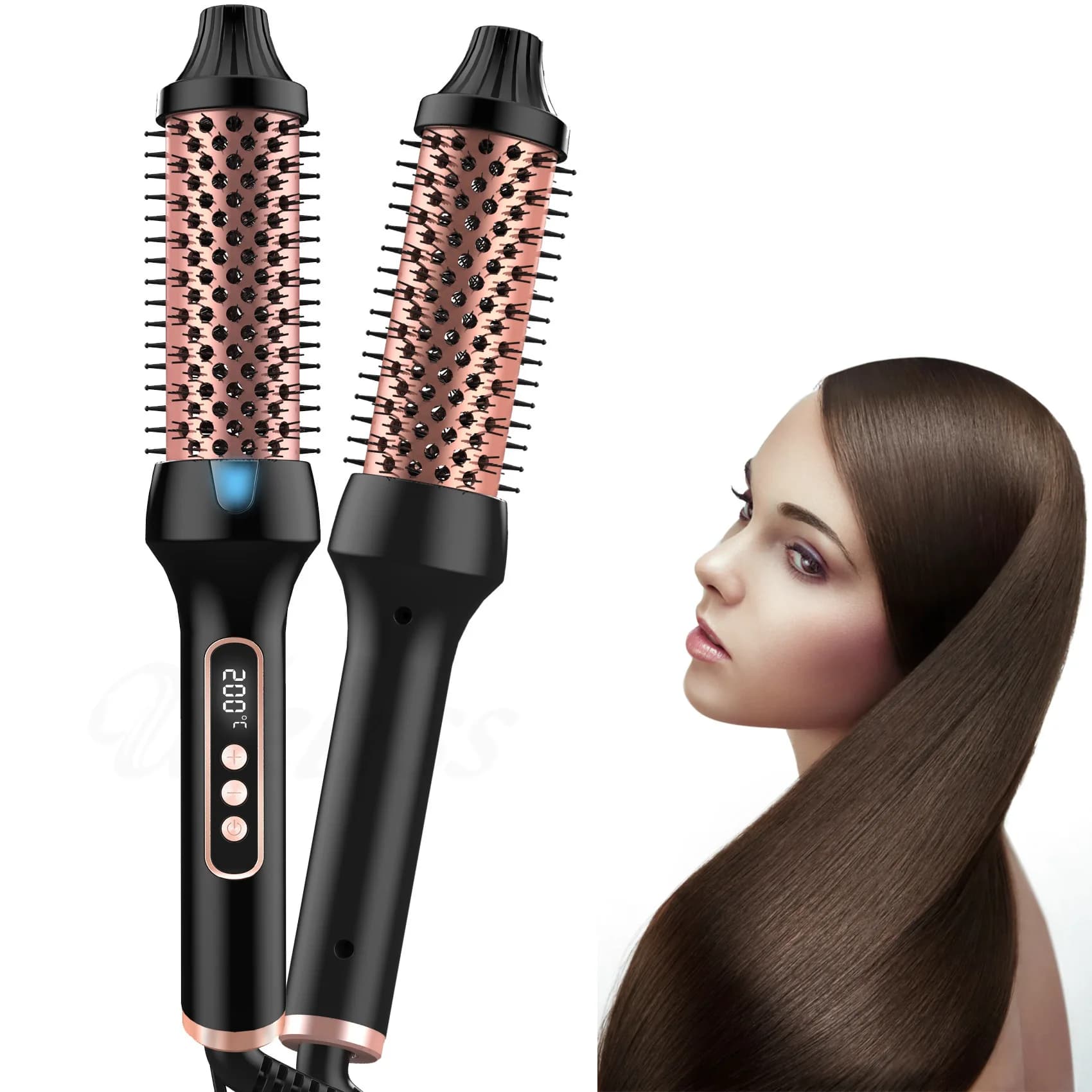Spazzola per lo Styling riscaldata 3-in-1 bigodino/piastra per capelli ionica con bacchetta per arricciatura elettrica antiscottatura strumenti per lo Styling dei capelli in ferro arricciacapelli